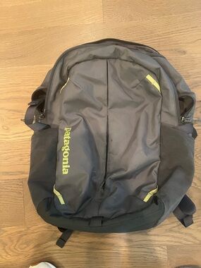 Patagonia Gray Backpack with Lime Accents